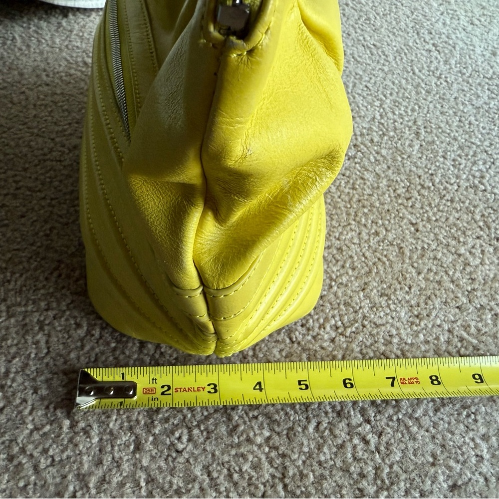 **RARE** Walter Baker Trapunto Yellow Shoulder Bag Leather EUC - Picture 7 of 16